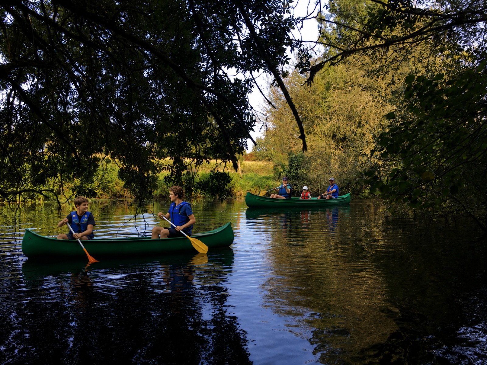 Descente en canoë en famille sur le Don