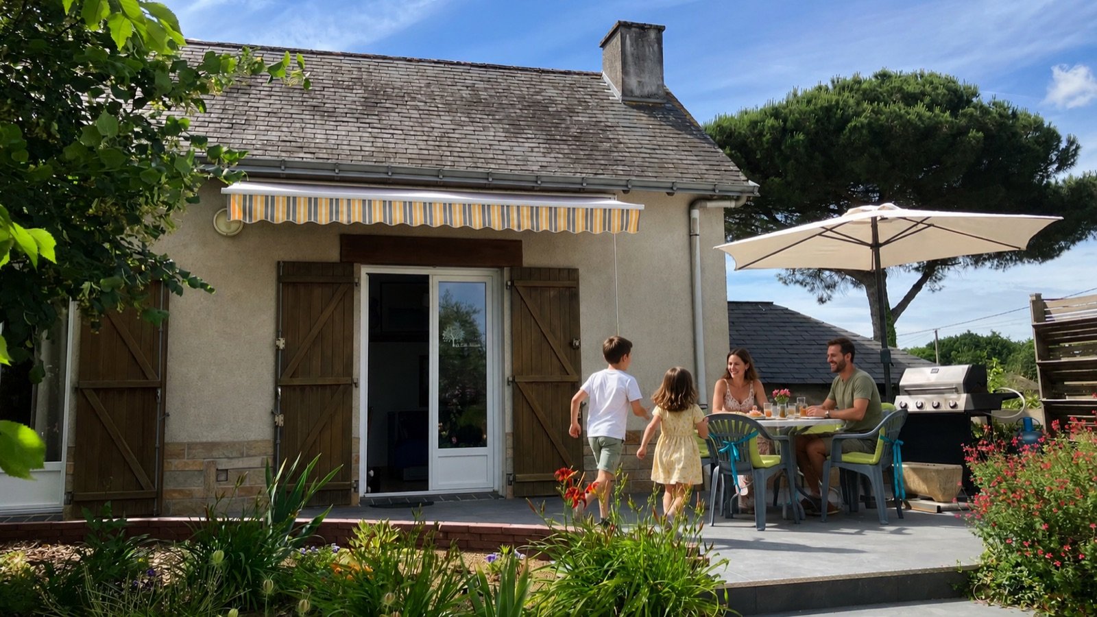 Le retour au jardin après une journée d'aventures